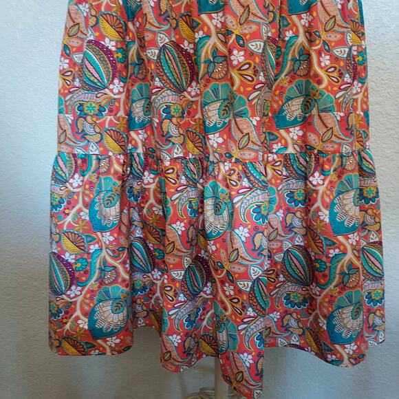 Antonio Melani Orange & Blue Paisley Halter Dress Size 12 - Picture 5 of 10